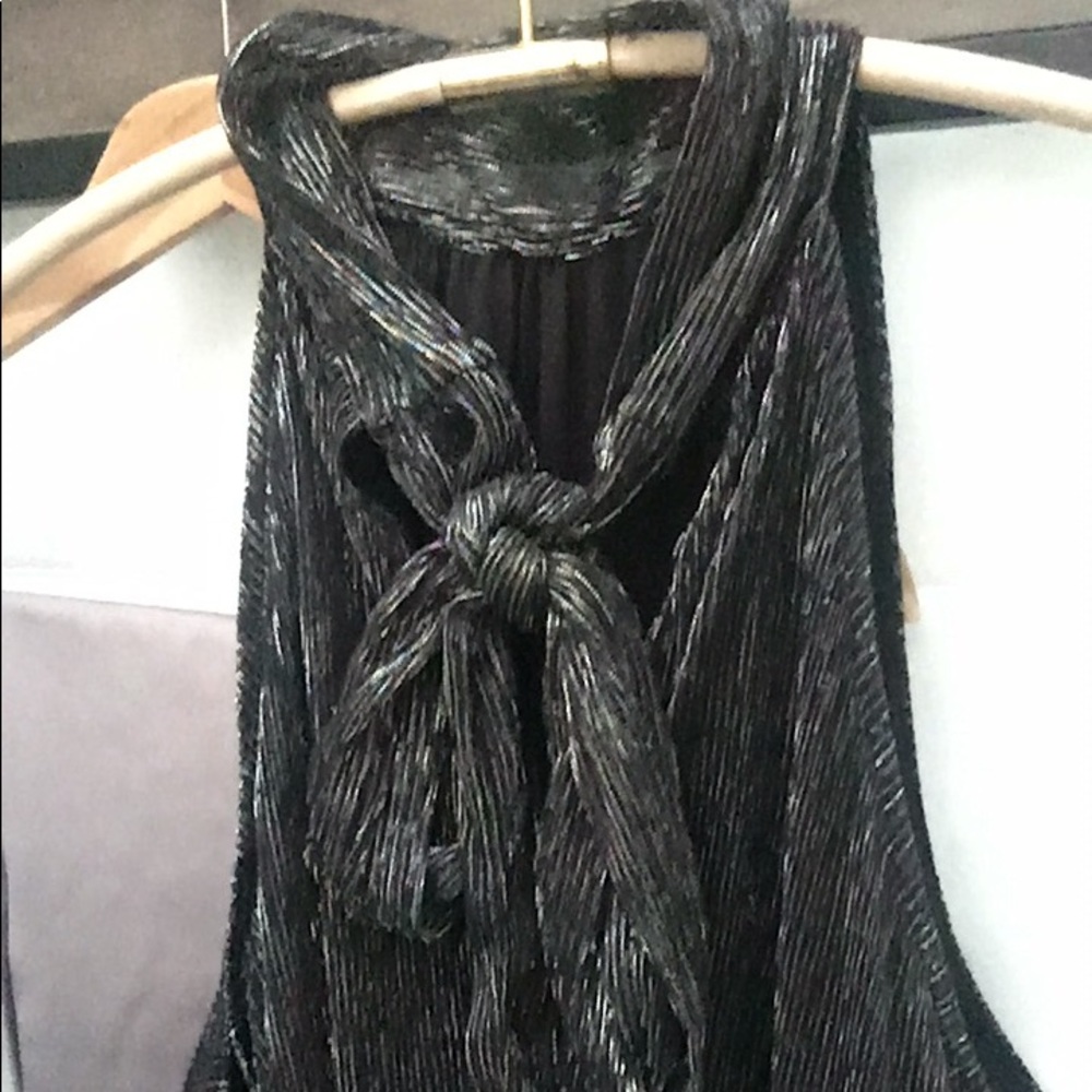 New Women’s Nine West High Halter Turtle Neck Metallic Tank Shirt - Picture 7 of 12